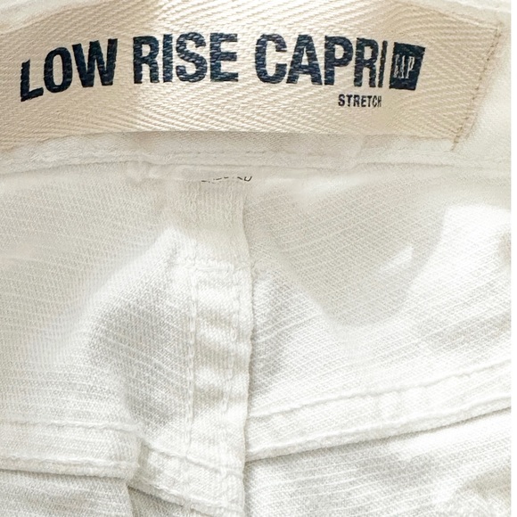 Gap Low Rise Capri Stretch White Denim Jeans Women's  28” Waist - Picture 5 of 5
